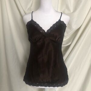La Vie En Rose Dark Brown Lace Cami